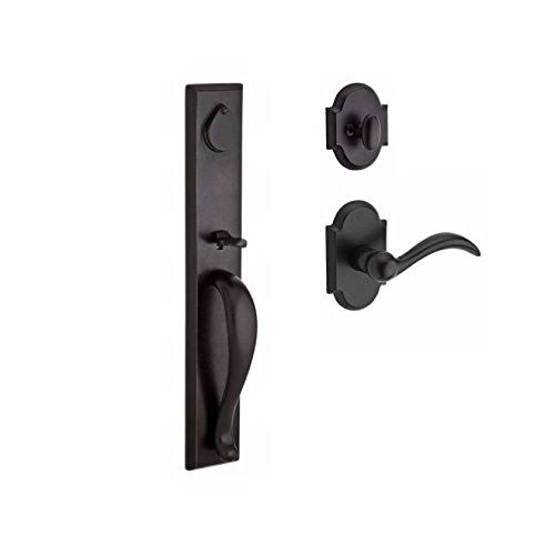 Dark Bronze Single Cylinder Handleset with Arch Rose K5883