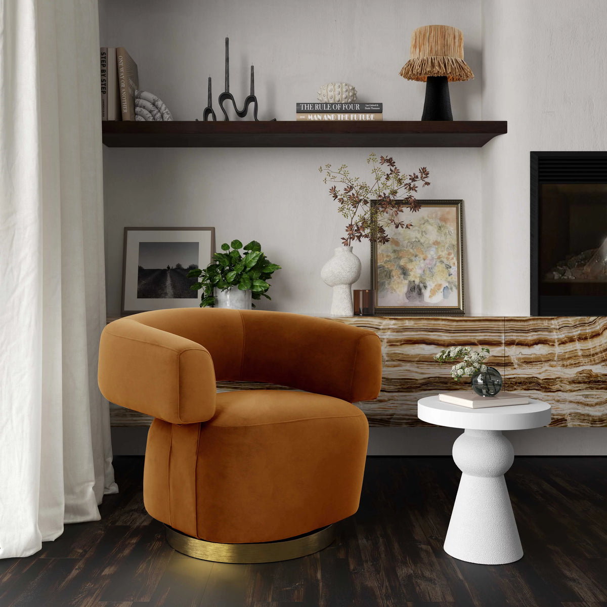White Side Table Y1653