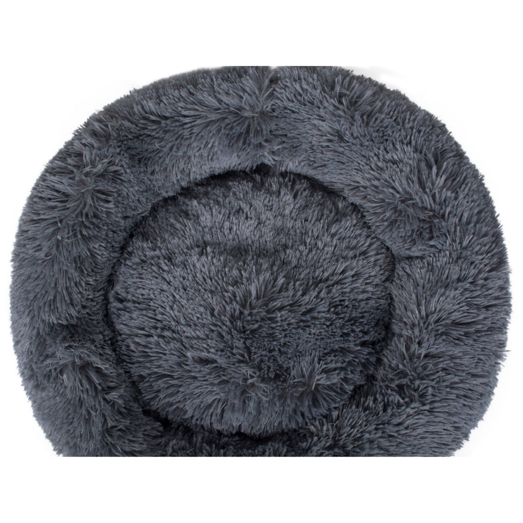 White Fauxfur Round Donut Pet Bed R181