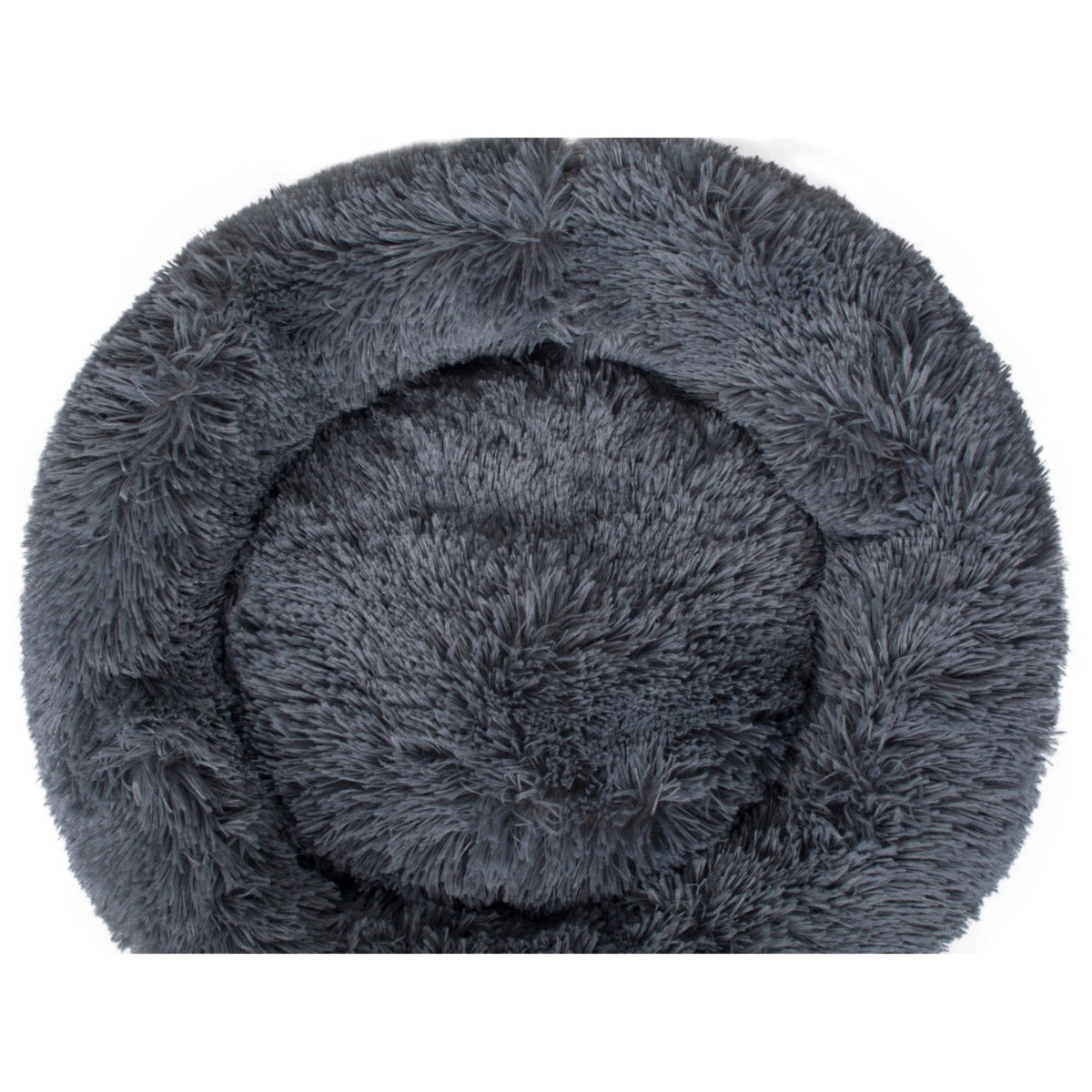 White Fauxfur Round Donut Pet Bed R181