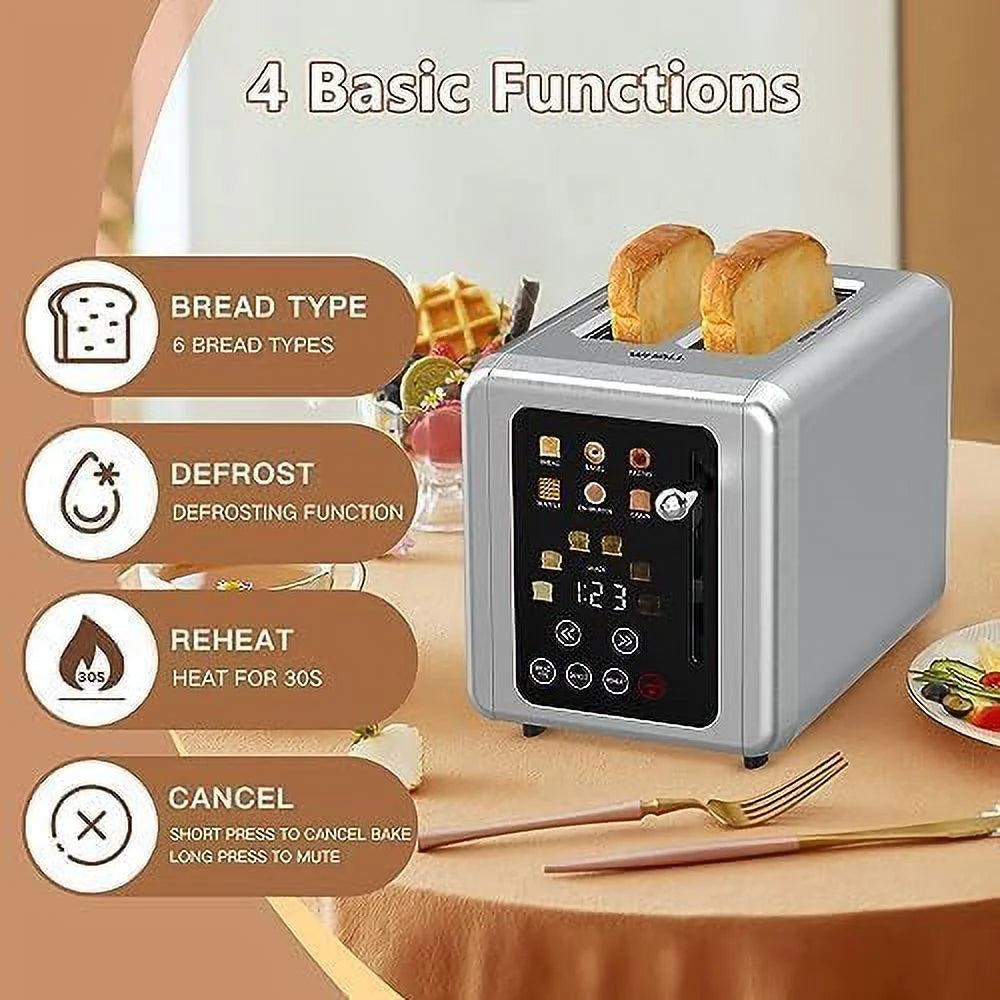 Open Box Touch Screen Toaster 2 Slice Digital Timer N58005