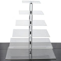 6 Tier Square Heavy Duty Acrylic Crystal Glass Clear Cupcake Dessert Stand J869