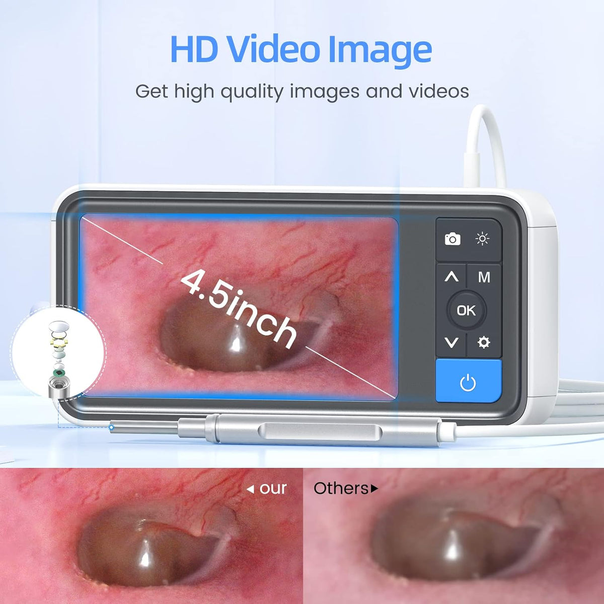 1080P HD Ear Camera with IPS Screen and 32G Card I340
