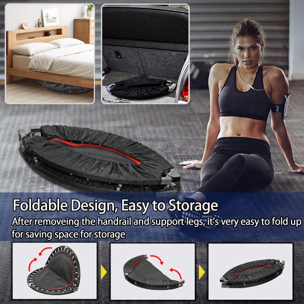 40'' Black Foldable Mini Trampoline Rebounder E714