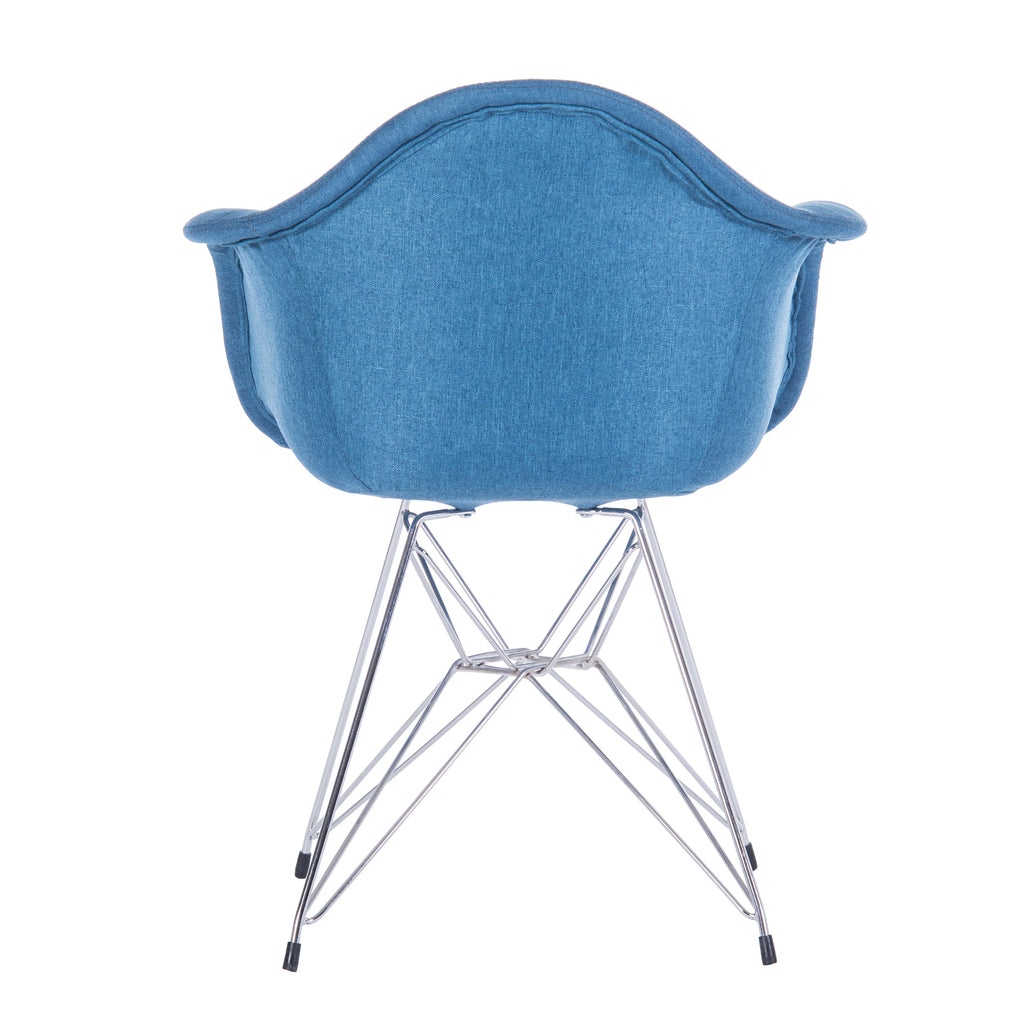 Blue Fabric Upholstered Dining Chairs Set of 2 with Arms T850363