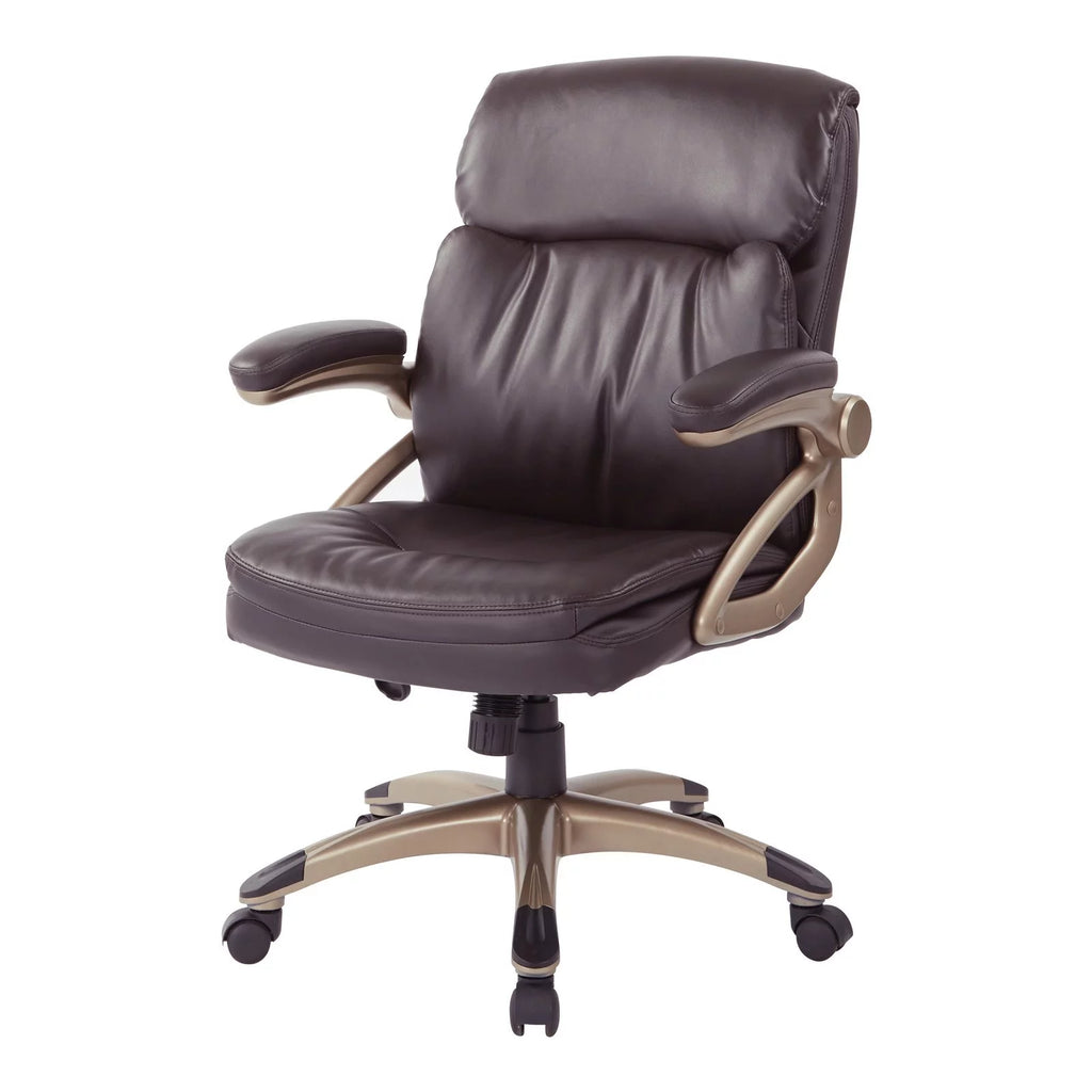 Espresso Bonded Leather Low Back Chair U89081
