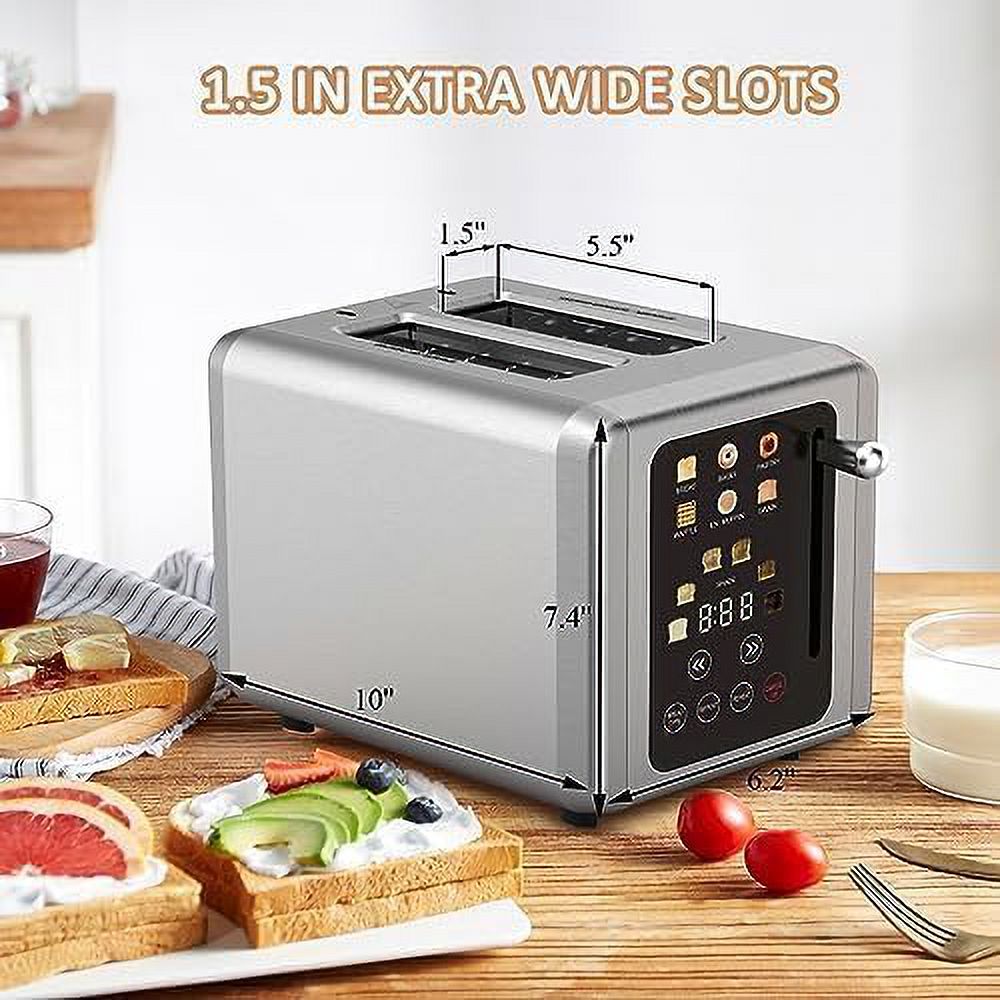 Open Box Touch Screen Toaster 2 Slice Digital Timer N58005
