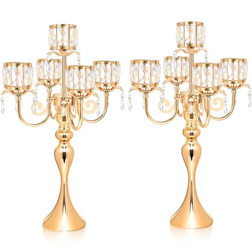 Black 5 Arm Crystal Candle Holder Y8448