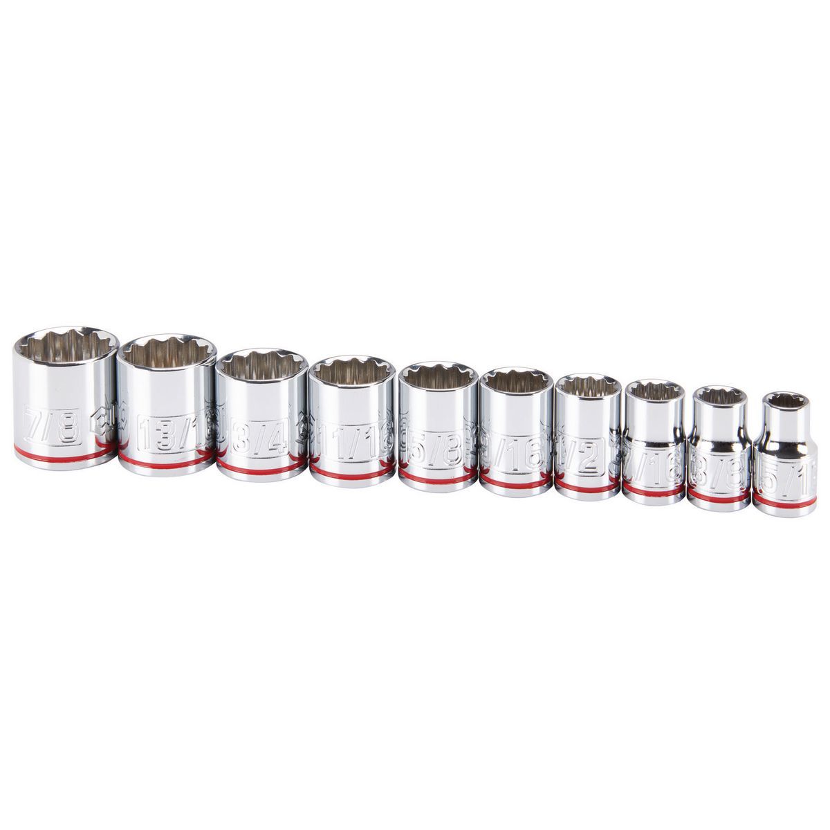 3/8 in. Drive SAE Chrome Socket Set, 10-Piece K574994