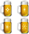 16oz Mason Jar Glass Mug Set of 4 S8850