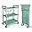 Black Folding Collapsible Service Cart P532