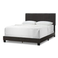 Brown Faux Leather Queen Bed A429489