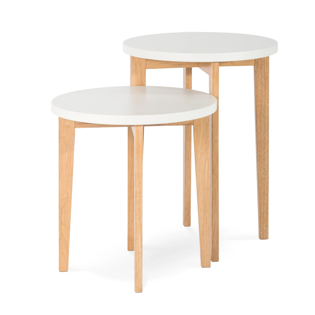 White and Natural Nesting Tables I652