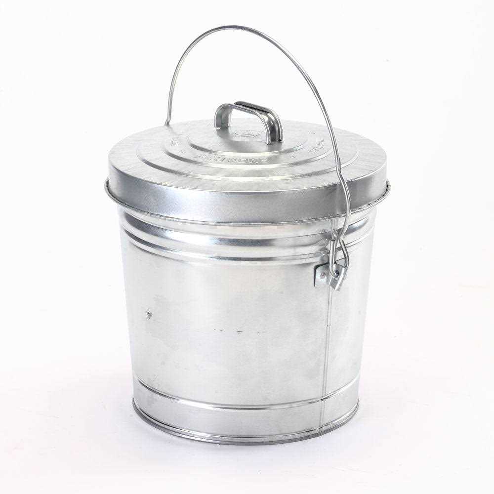 Galvanized Steel Seed Can with Lid O40505