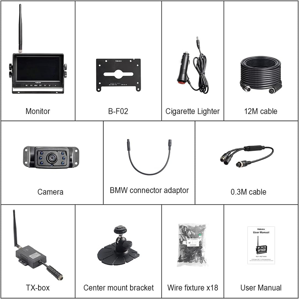 7'' 720P Wireless Backup Camera System W1792