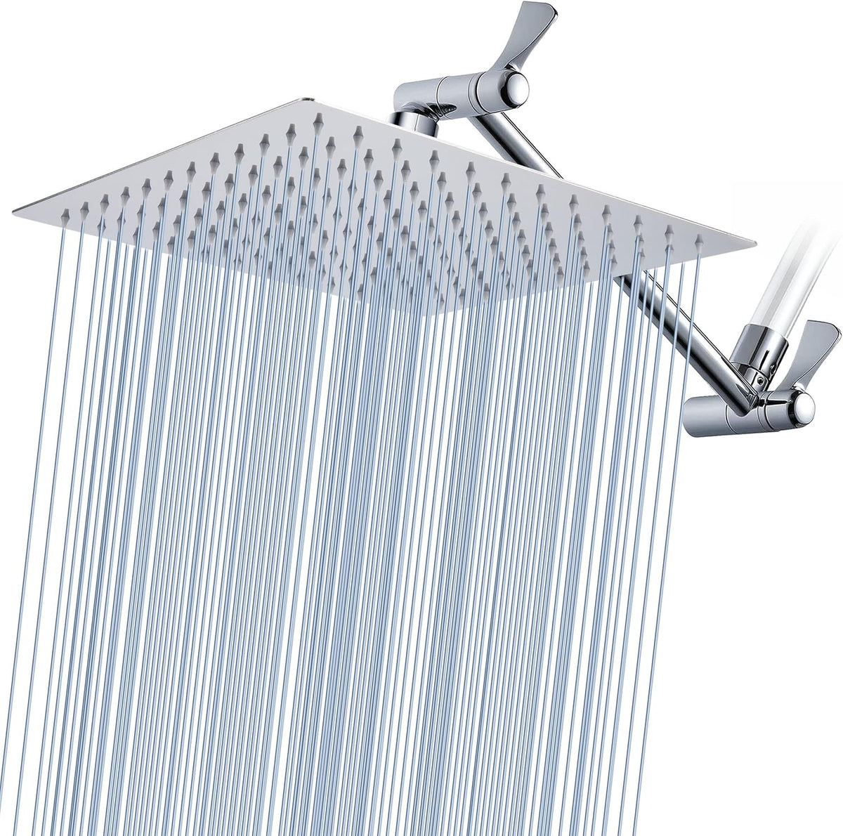 12'' Rain Shower Head with 11'' Adjustable Extension Arm, 304 Stainless Steel, Black, Pack of 2 U78476