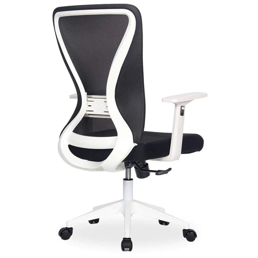 White Black Mid-Back Office Task Chair Z22935