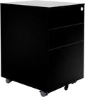 White Three Drawer Filing Cabinet with Rolling Casters E5561