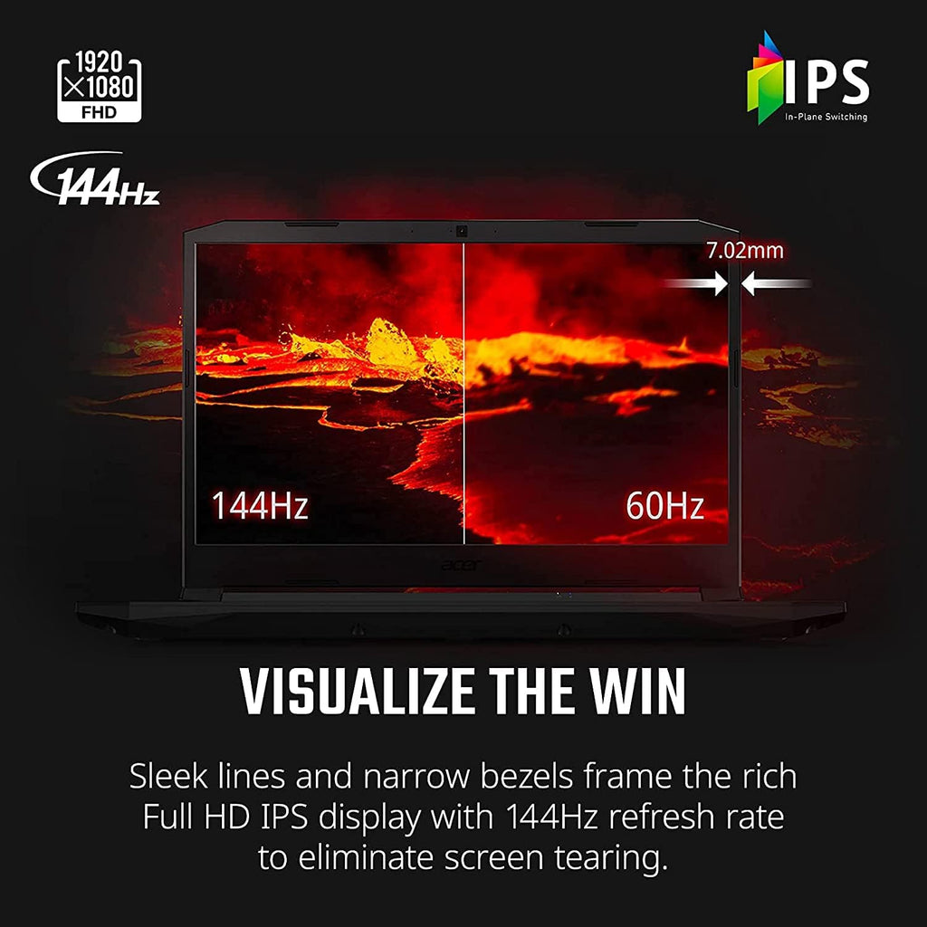 Black 15.6" FHD 144Hz Gaming Laptop with Intel Core i5, GeForce RTX 3050, 16GB RAM 512GB SSD P386050