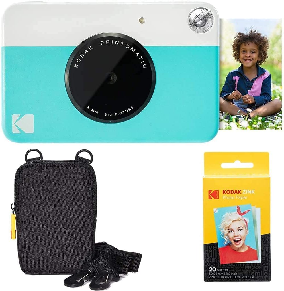 Grey Instant Camera with Zink Paper and Case Z296