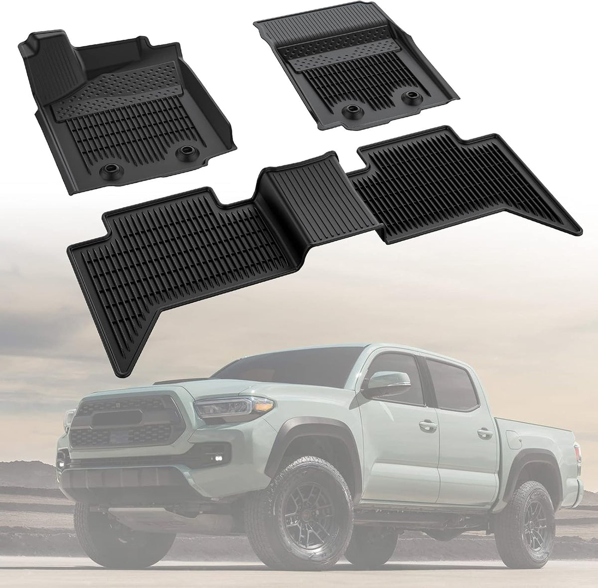Black TPE Rubber Heavy Duty Floor Mats B1725