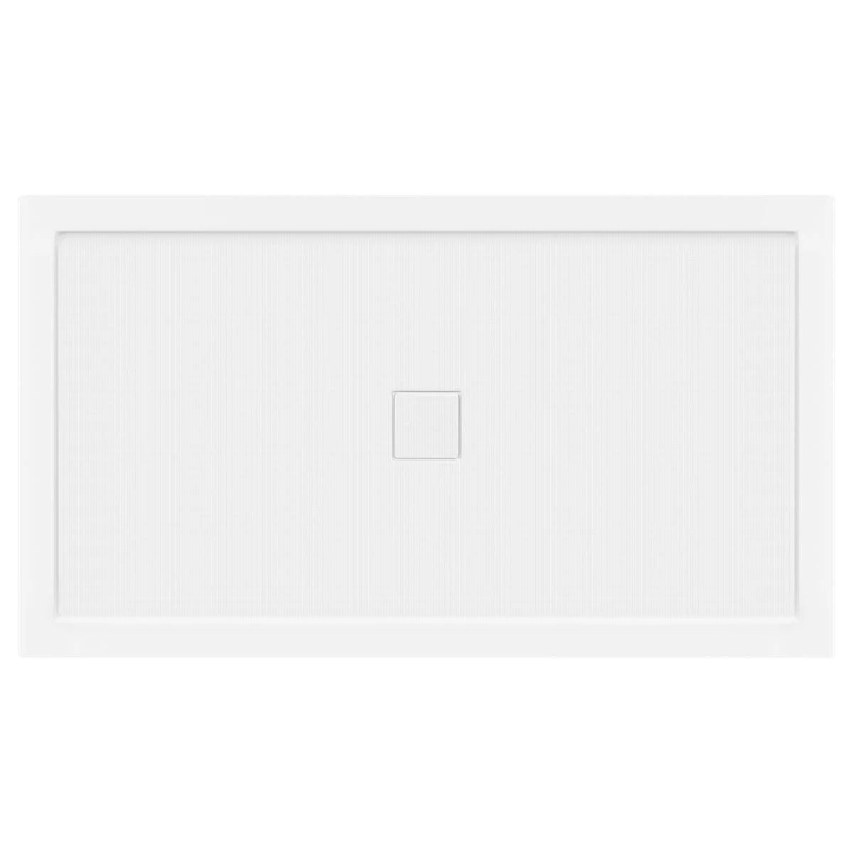 60 x 34 Single Double Threshold Shower Base Pan Center Drain White T5676