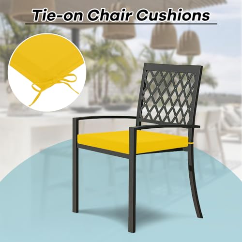 Set of 4 Water Resistant Square Corner Outdoor Chair Cushions C267314