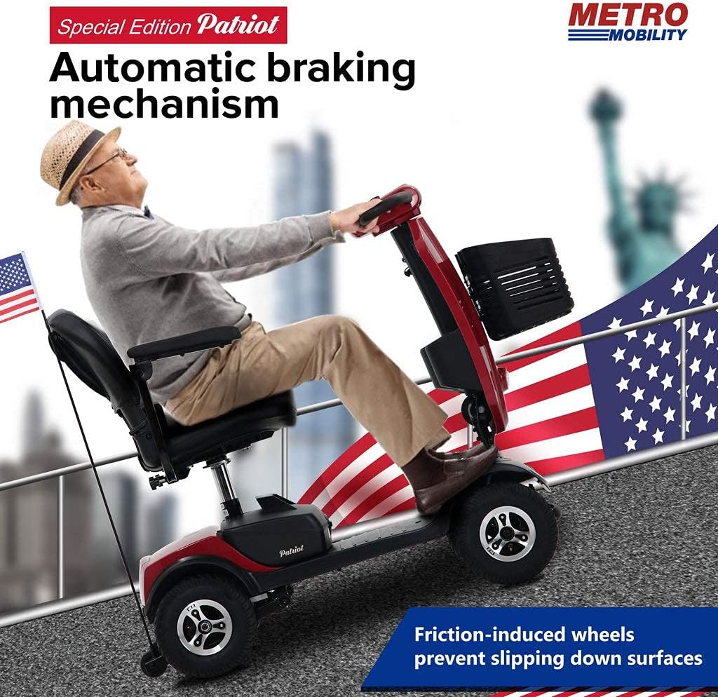 Red 4 Wheel Powered Mobility Scooter with Seat O16151