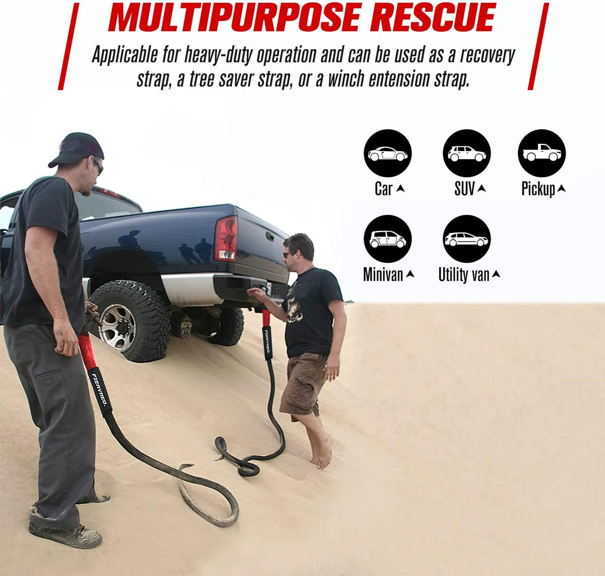 20 ft x 7/8 Kinetic Recovery Rope with Carry Bag F326