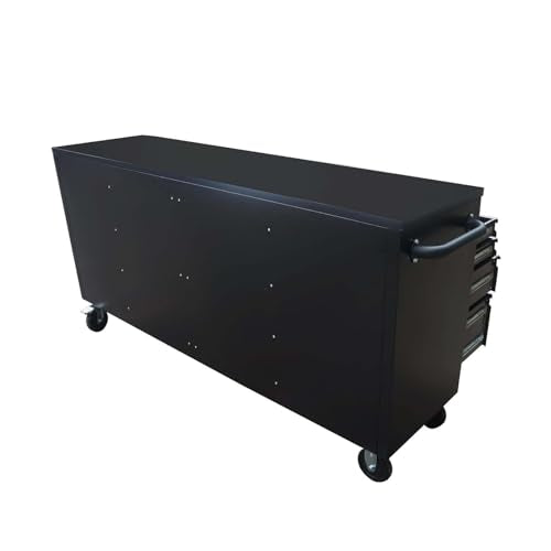 Black 72 in Rolling Tool Chest with Drawers Mobile Tool Cabinet L18259