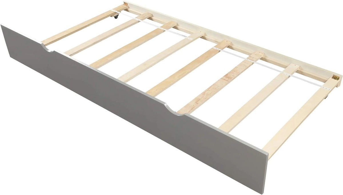 Gray Wood Platform Bed With Trundle H475011