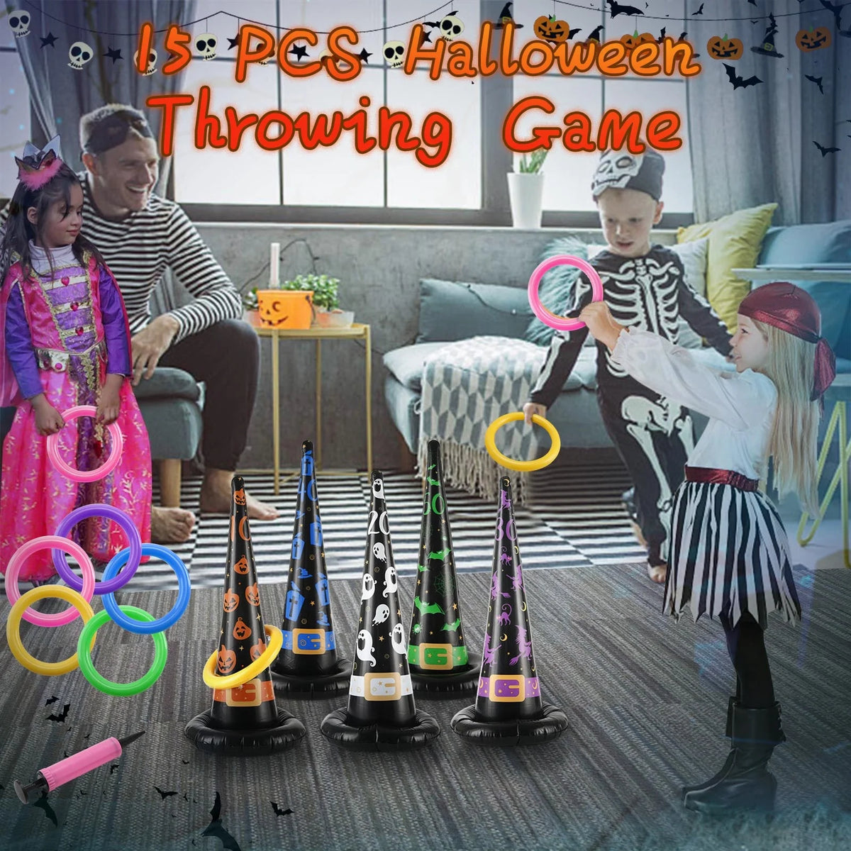 Inflatable Witch Hat Ring Toss Games G716832