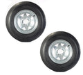 Two Trailer Tires Rims ST185/80D13 5 Lug Galvanized Spoke Wheel G16181