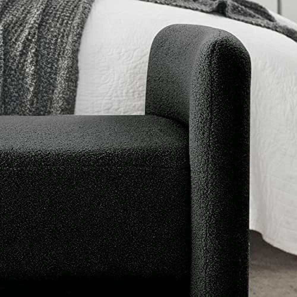 Black Velvet Ottoman Bench J922399