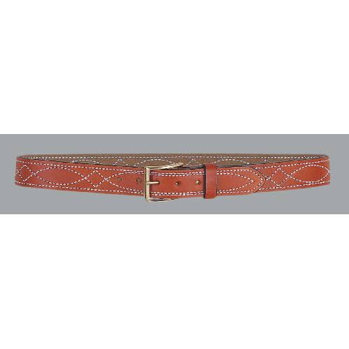 Black Nickel Fancy Stitch Lined Belt B28193