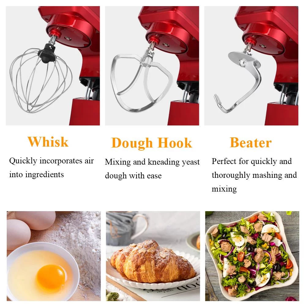 7.5QT 6-Speed Tilt-Head Electric Stand Mixer with Stainless Steel Bowl, Red K387