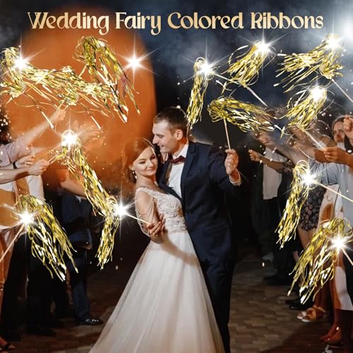 100 PCS Light Up Wedding Wands LED Tinsel Streamers X7640