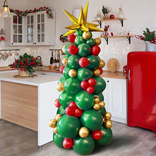 Green Red Golden Christmas Balloon Garland Arch Kit U6540