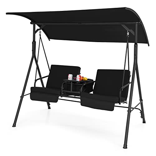 2 Person Porch Swing with Canopy and Cushions Q766