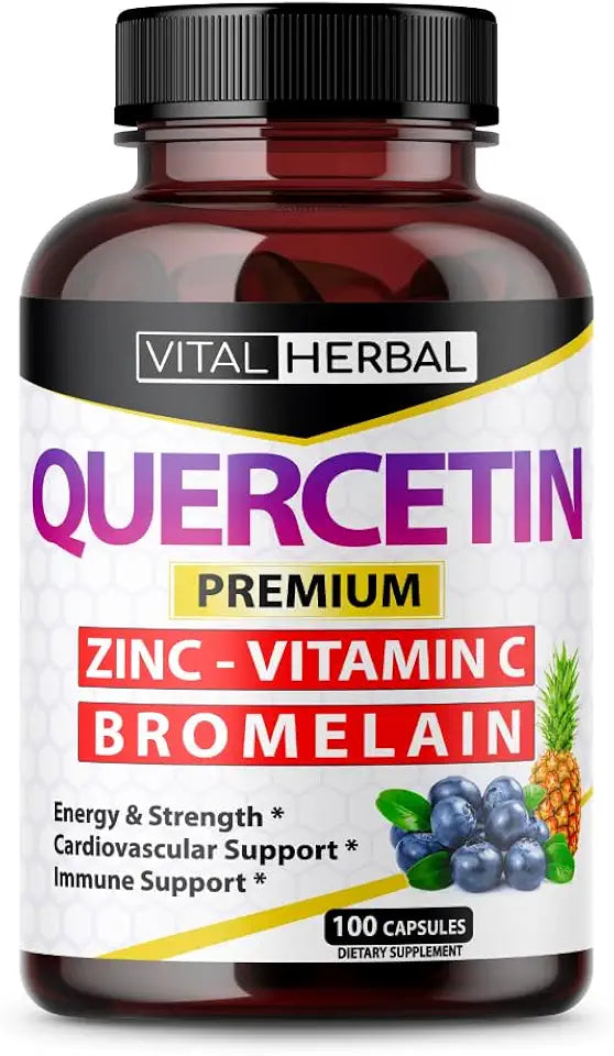 Quercetin with Bromelain Ashwagandha Capsules 100 Counts N736