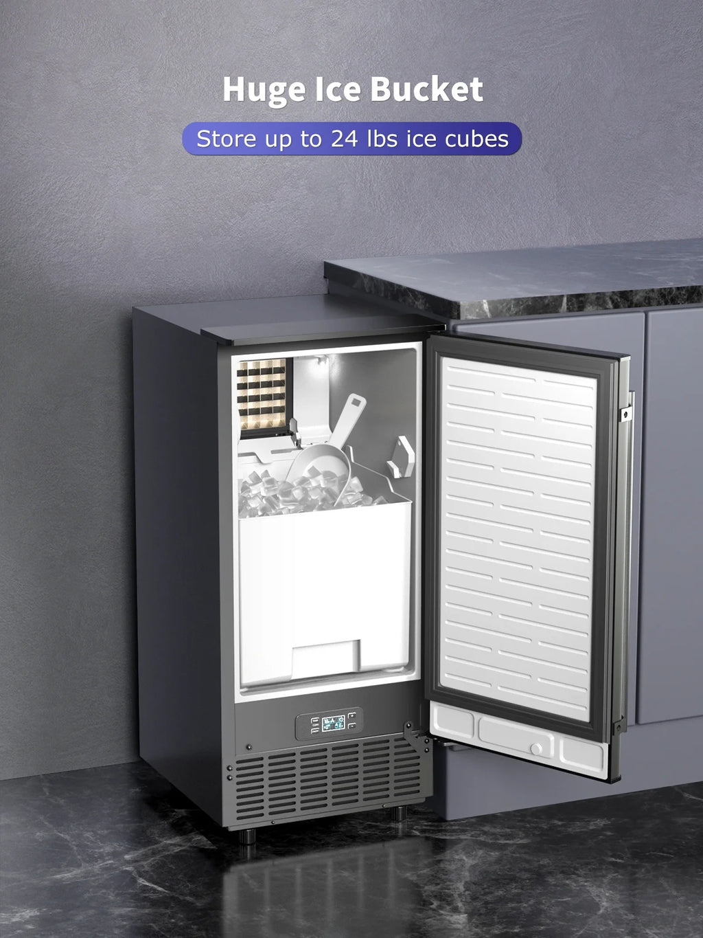 80lb Daily Undercounter Commercial Ice Maker, Black D861465