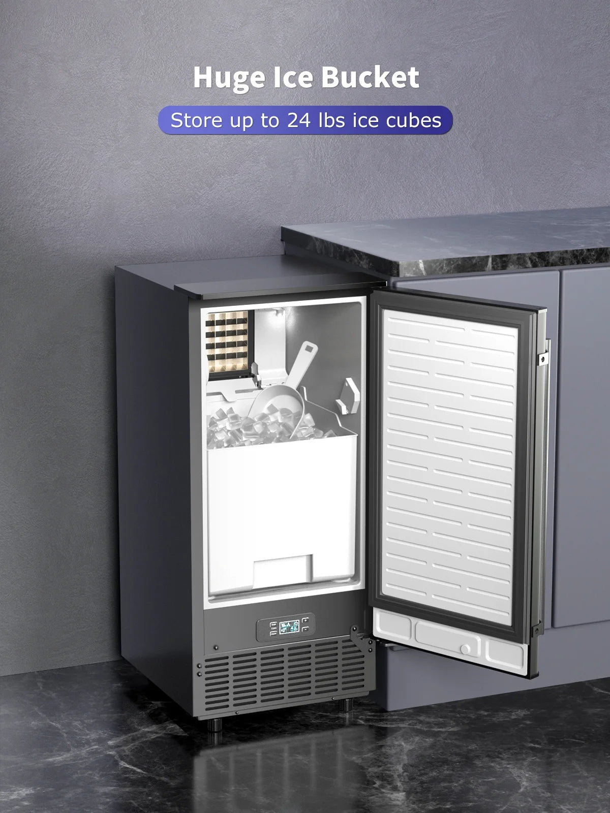 80lb Daily Undercounter Commercial Ice Maker, Black D861465