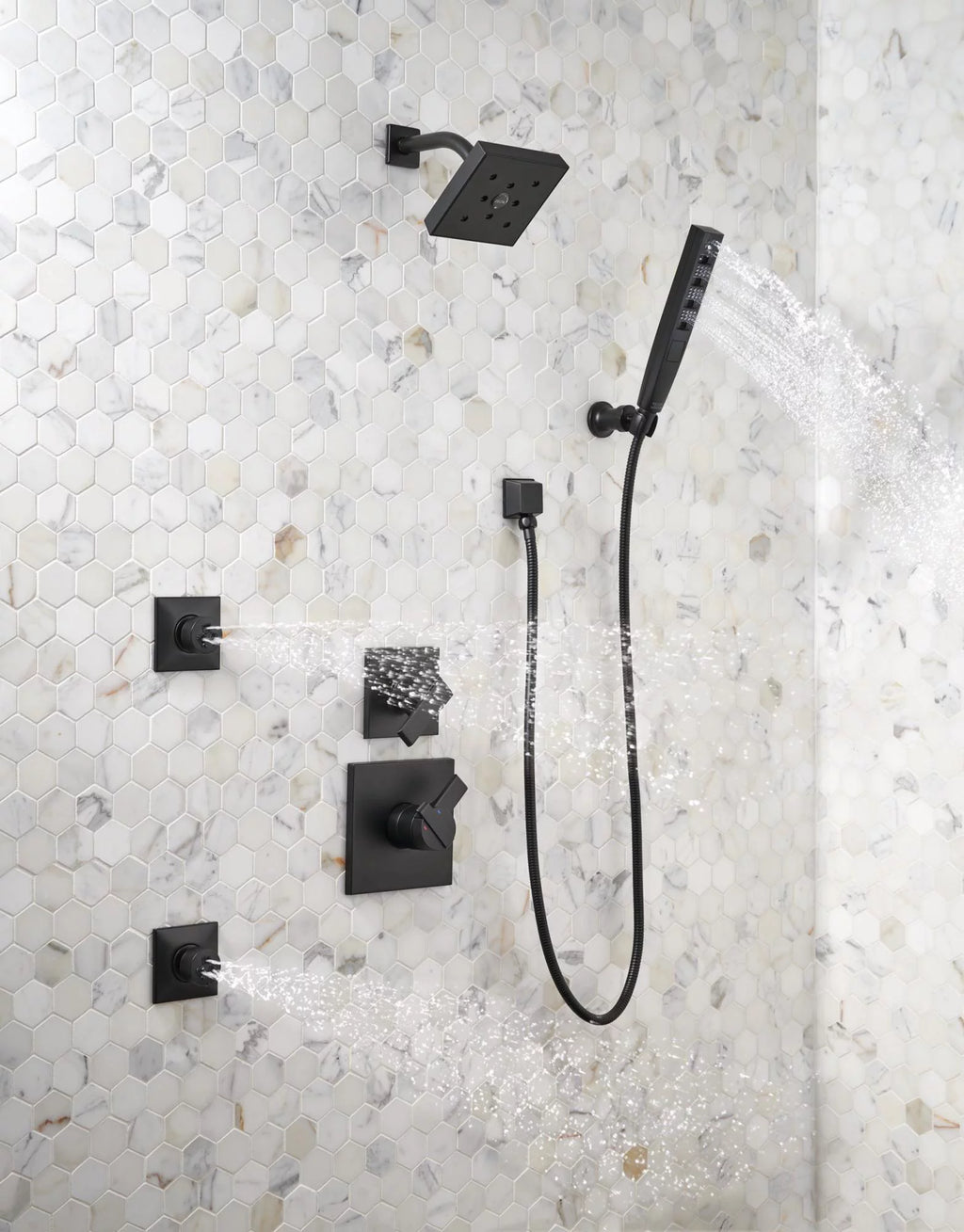 Black Multi Function Hand Shower O801