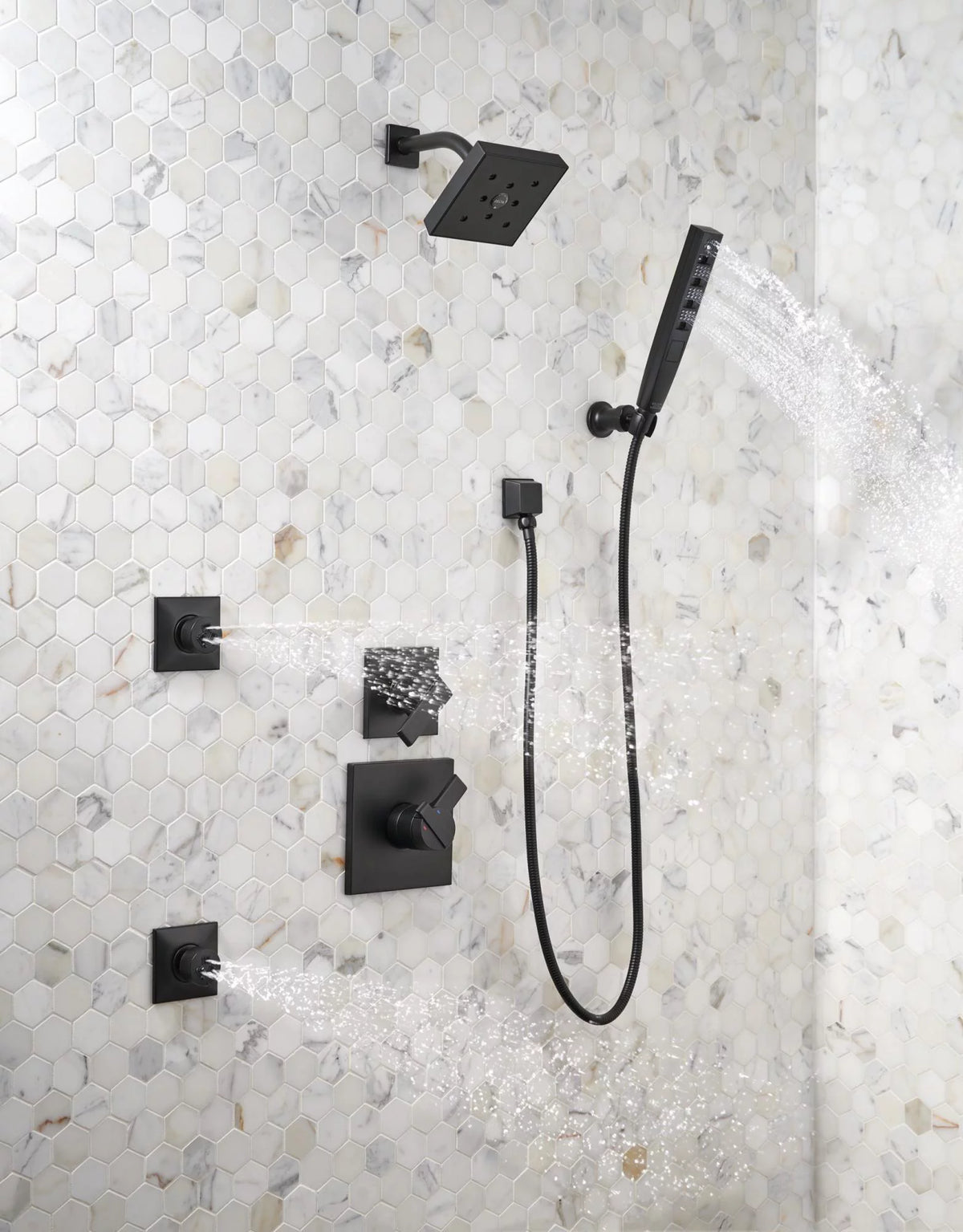 Black Multi Function Hand Shower O801