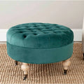 Marine Tufted Round Ottoman with Casters E5697