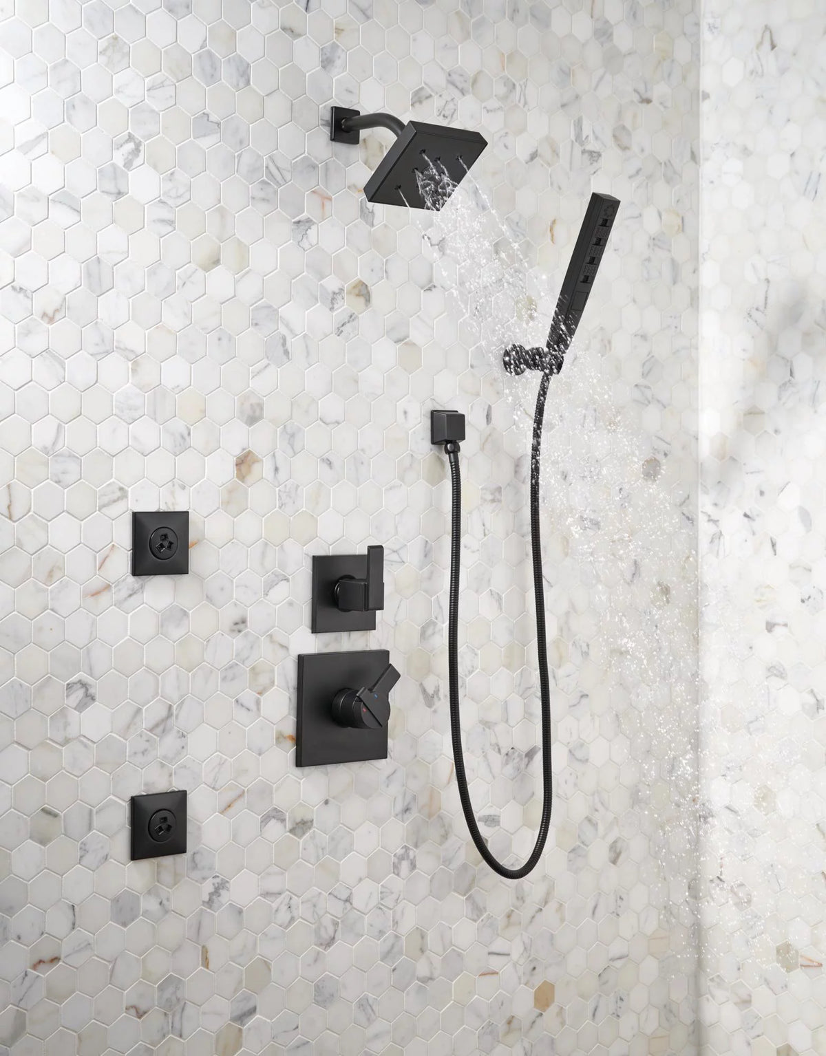 Black Multi Function Hand Shower O801