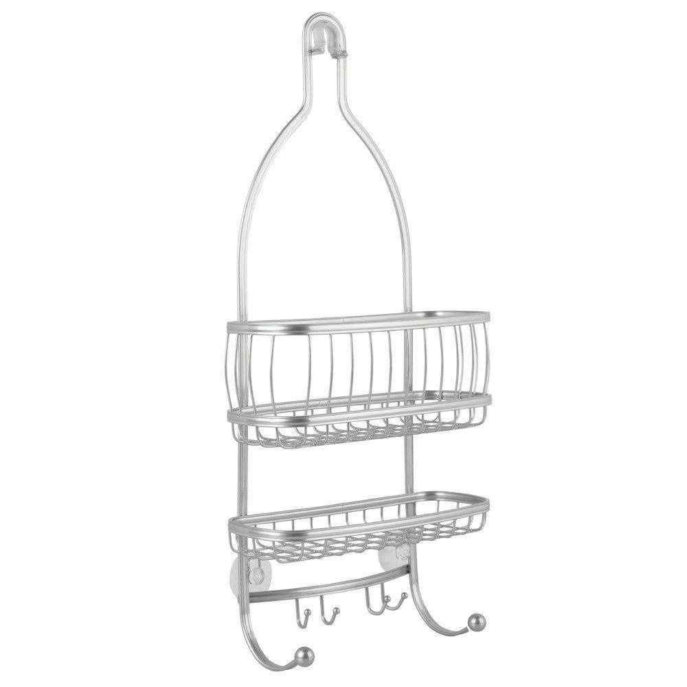 Bathroom Shower Caddy Shelves - Silver - 10 x 4 x 22 Inches Q3043