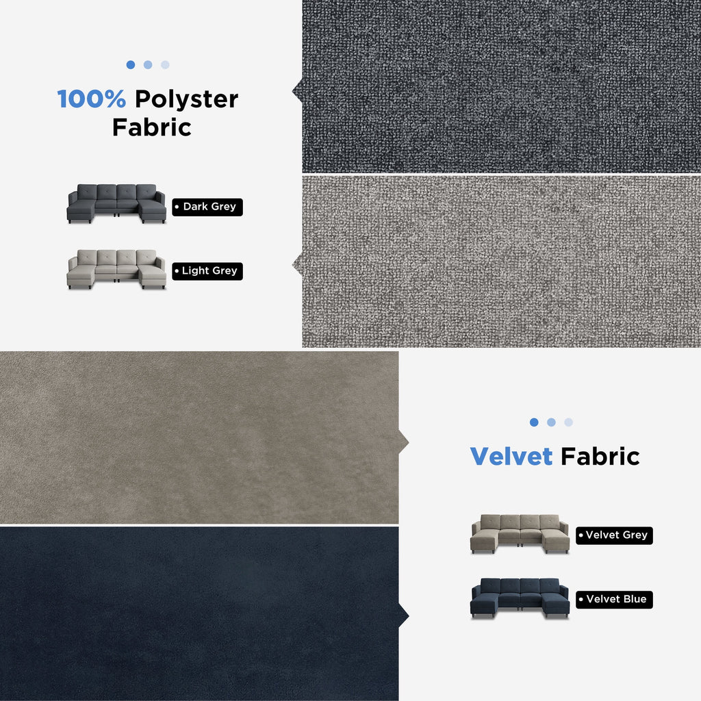 Velvet Sectional Sofa Couch Set with Chaise N458053