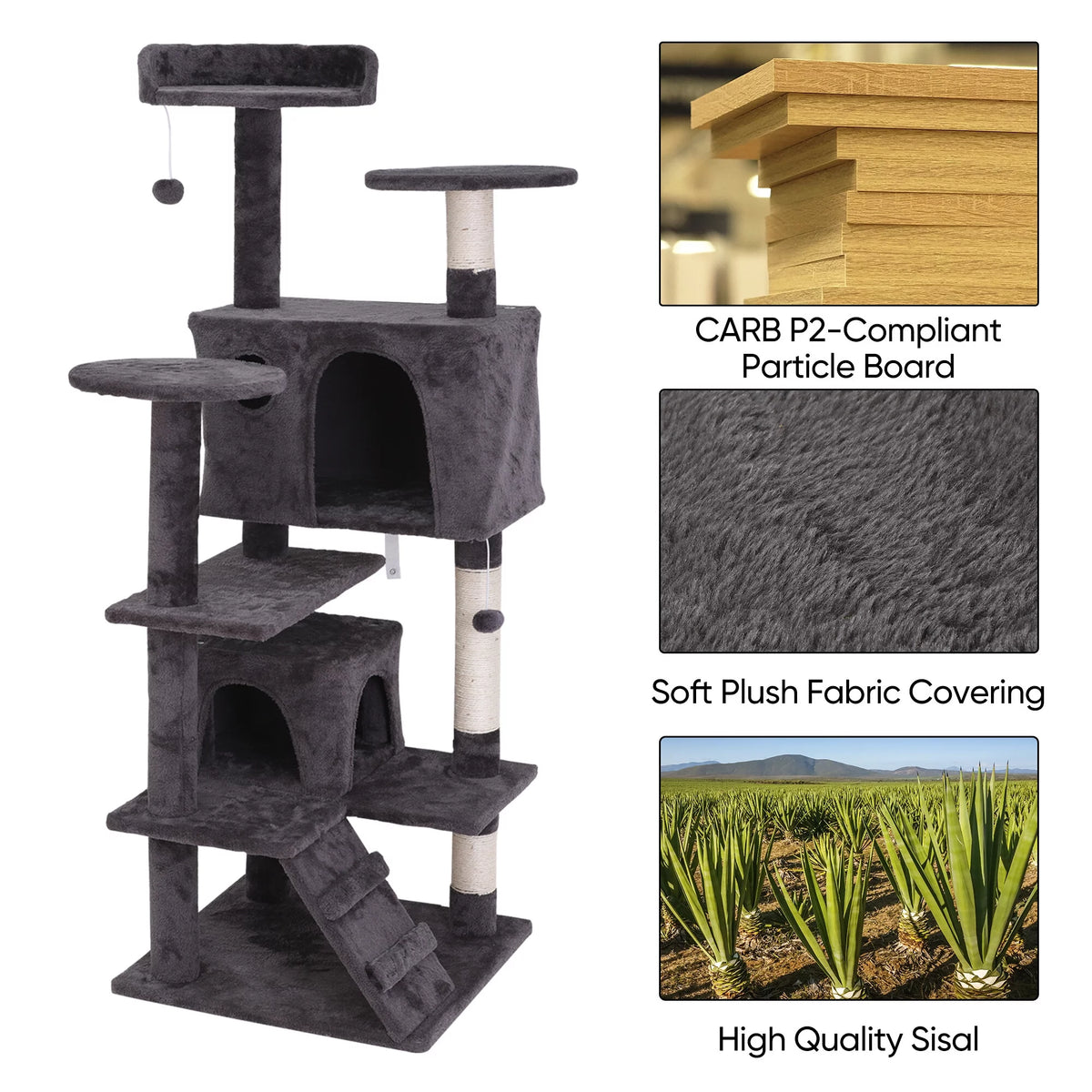 Dark Gray Cat Tree Tower B1757