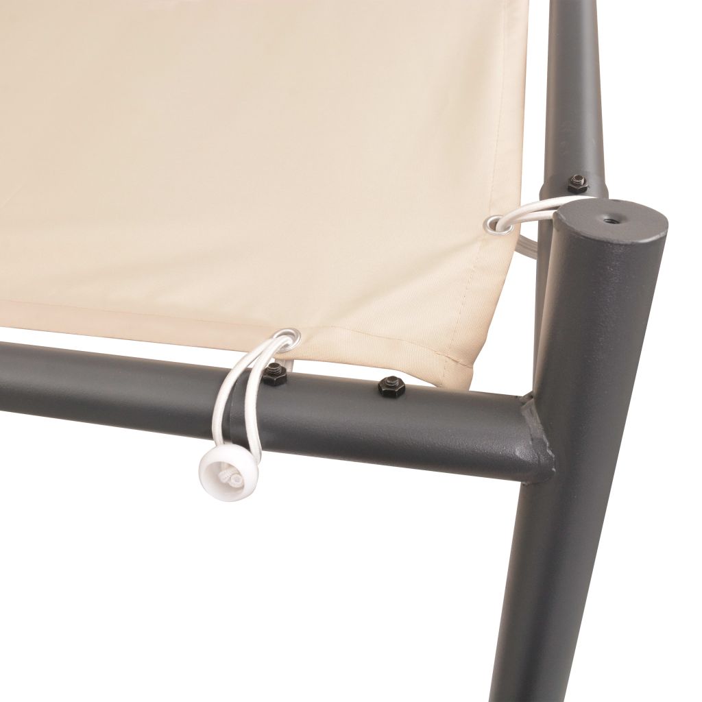 Beige Steel Gazebo Pavilion Tent Canopy T5901